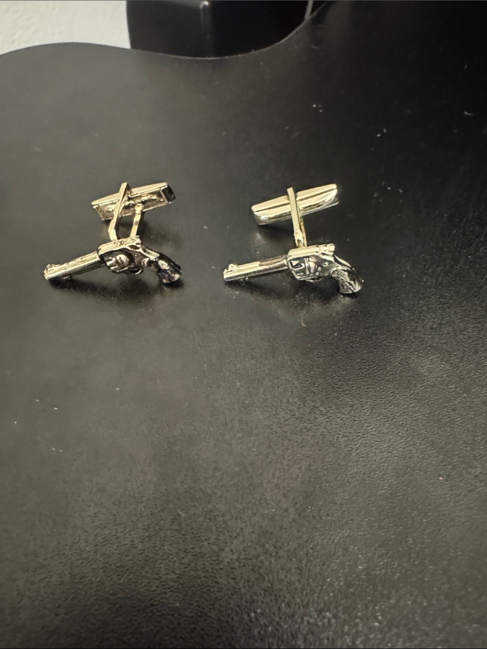 Gold-Tone Revolver Vintage Cufflinks for Men